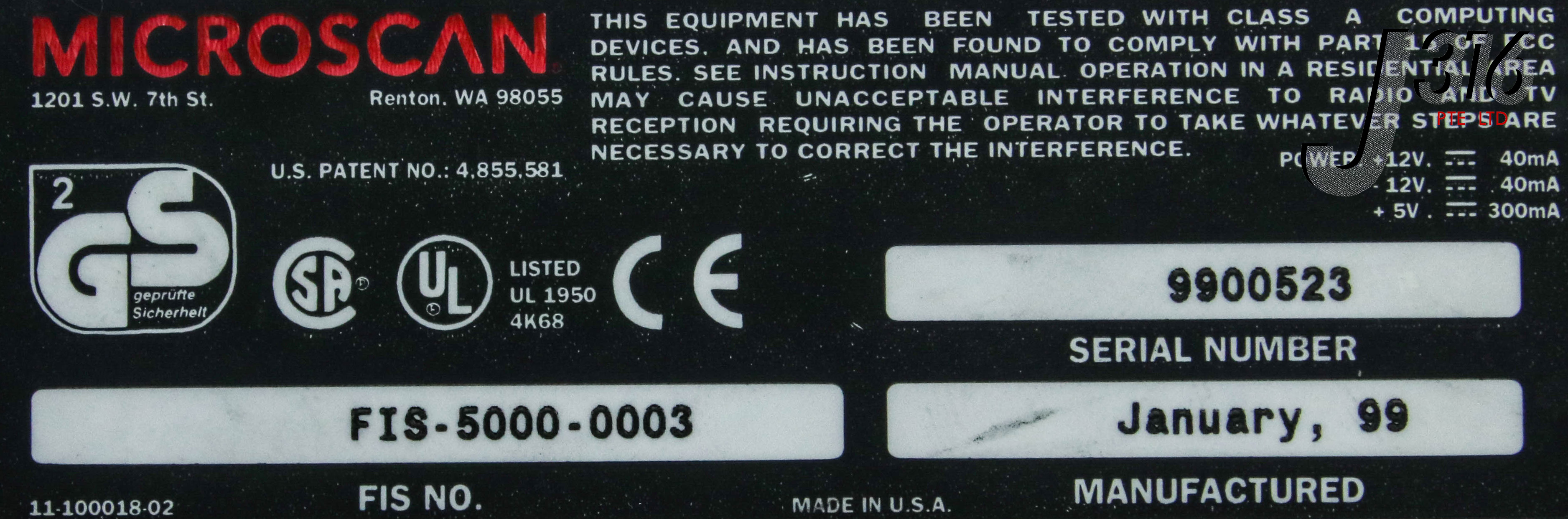 15137 MICROSCAN BARCODE DATA COLLECTOR FIS-5000-0003 | eBay